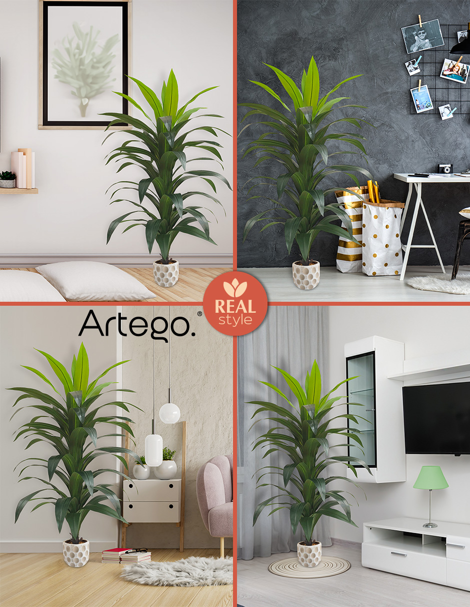 Foto 6 pulgar | Planta Artificial Decorativa Moderna Con Maceta Dracaena Palo De Brasil Grande De 150cm De Alto Artego