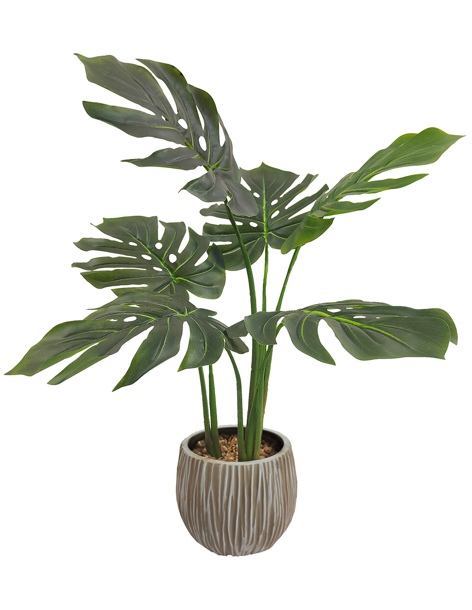 Foto 2 pulgar | Planta Artificial Decorativa Moderna Con Maceta Compacta Monstera De 60cm De Alto Artego Para Hogar Sala Comercio Ofici