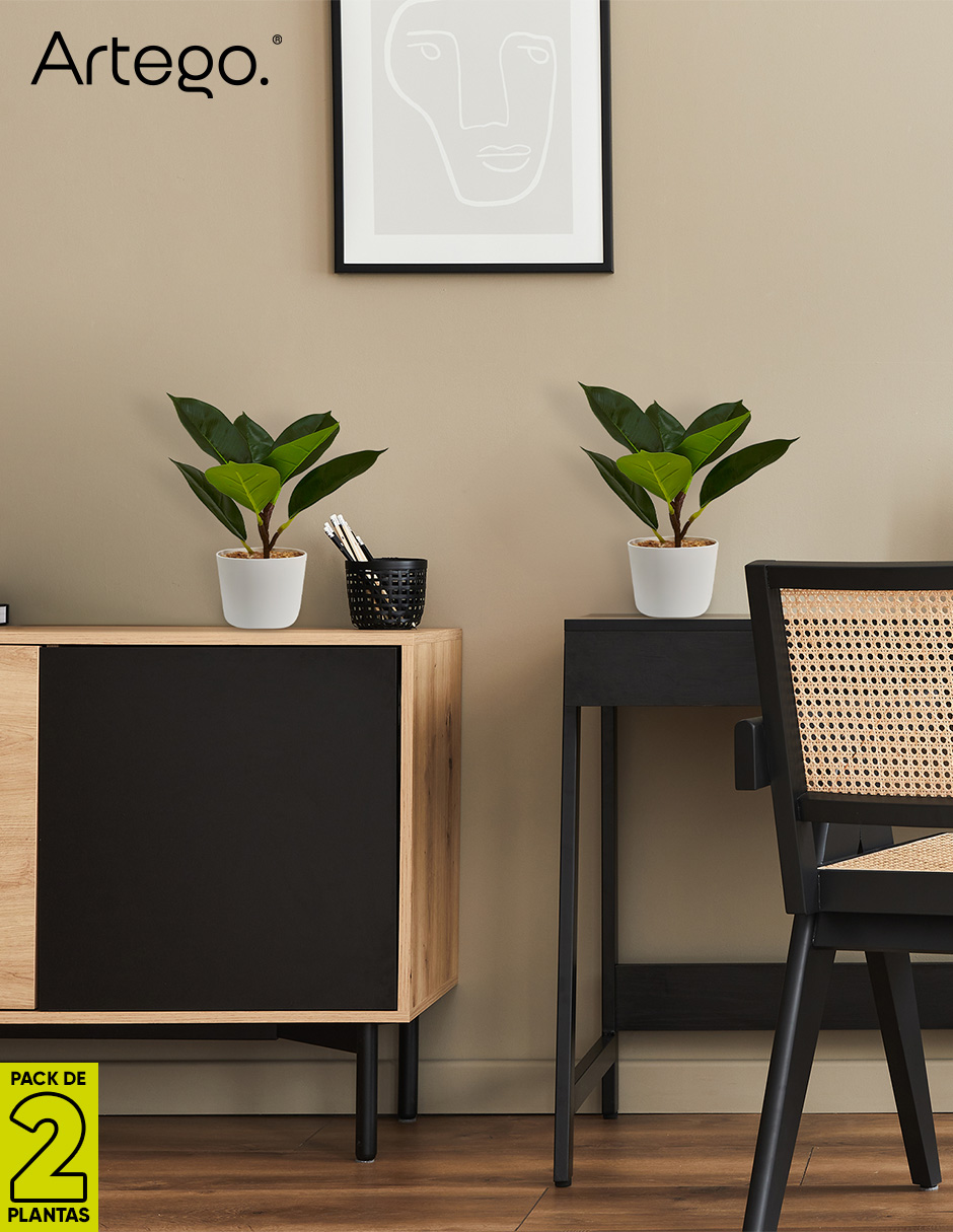 Foto 6 | Planta Artificial Decorativa Moderna Con Maceta Compacta Pack De 2 Unidades Oak De 30cm De Alto Artego