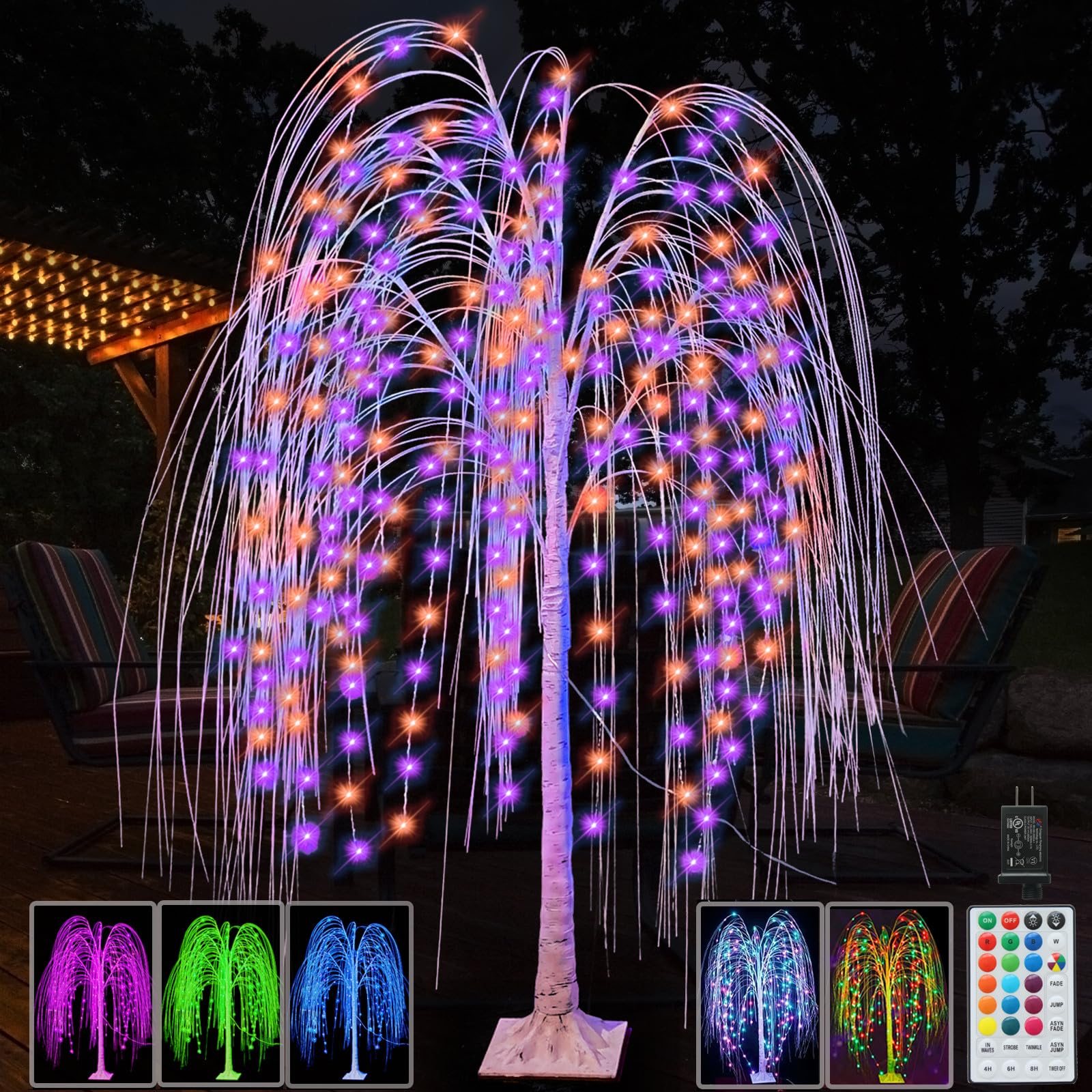 Foto 2 pulgar | Led Willow Tree Pooqla 240 Rgb De 5 Pies Con Control Remoto - Venta Internacional.