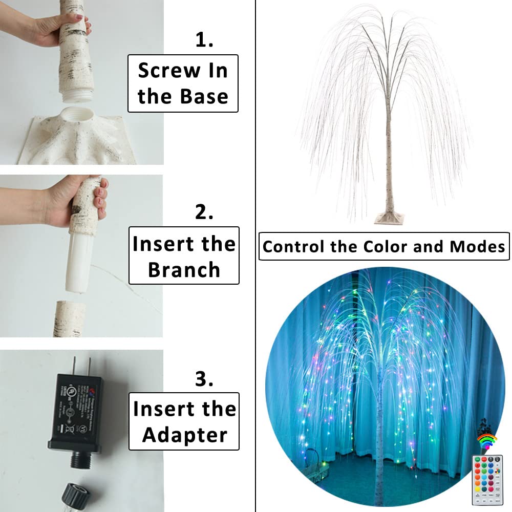 Foto 5 pulgar | Led Willow Tree Pooqla 240 Rgb De 5 Pies Con Control Remoto - Venta Internacional.