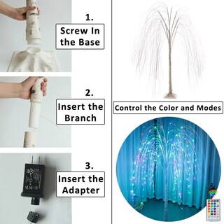 Foto 4 | Led Willow Tree Pooqla 240 Rgb De 5 Pies Con Control Remoto - Venta Internacional.