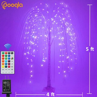 Foto 6 | Led Willow Tree Pooqla 240 Rgb De 5 Pies Con Control Remoto - Venta Internacional.