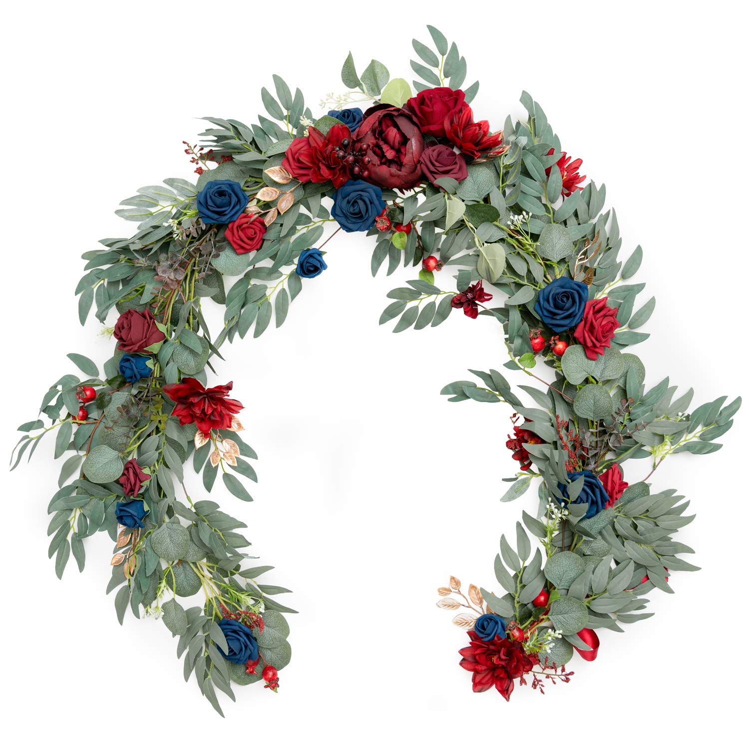 Guirnalda Artificial De Eucalipto Ling's Moment Con Flores, 180 Cm - Venta Internacional. $2,349