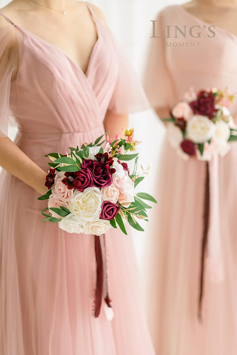 Foto 4 pulgar | Ramo De Flores Artificiales Ling's Moment Marsala Bridesmaid - Venta Internacional.