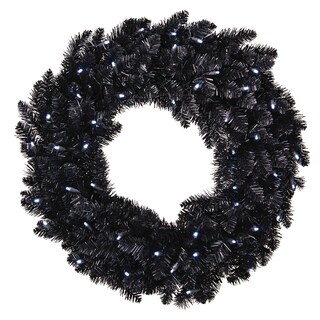 Foto 1 | Corona Hallmark De Recuerdo Negra Brillante Para Halloween, 30 Cm - Venta Internacional.