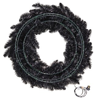 Foto 2 | Corona Hallmark De Recuerdo Negra Brillante Para Halloween, 30 Cm - Venta Internacional.