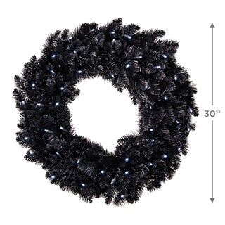 Foto 3 | Corona Hallmark De Recuerdo Negra Brillante Para Halloween, 30 Cm - Venta Internacional.