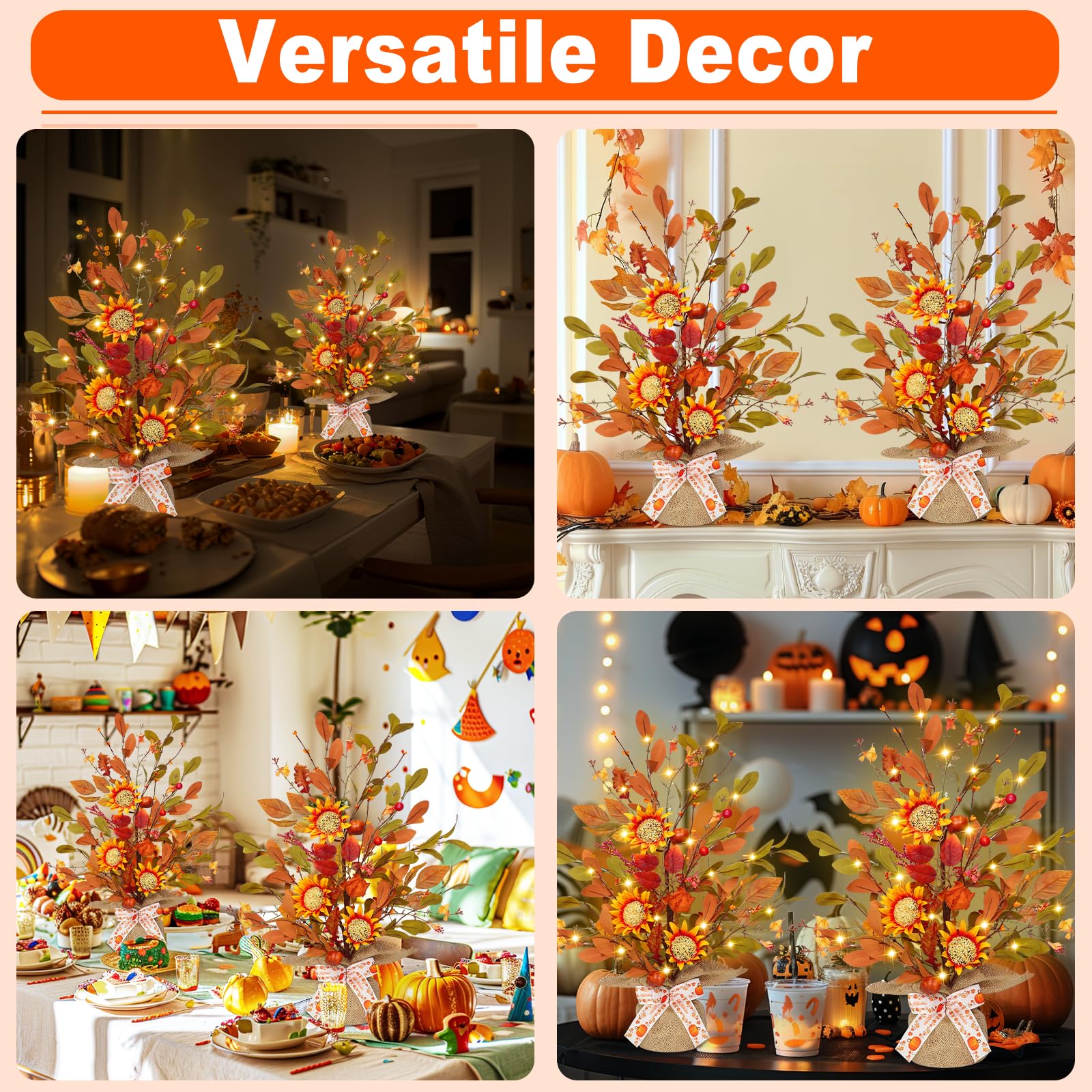 Foto 7 pulgar | [decoración] Árbol De Arce De Otoño Turnmeon Con Luces De 18 Pulgadas, Paquete De 2 Con Temporizador - Venta Inter