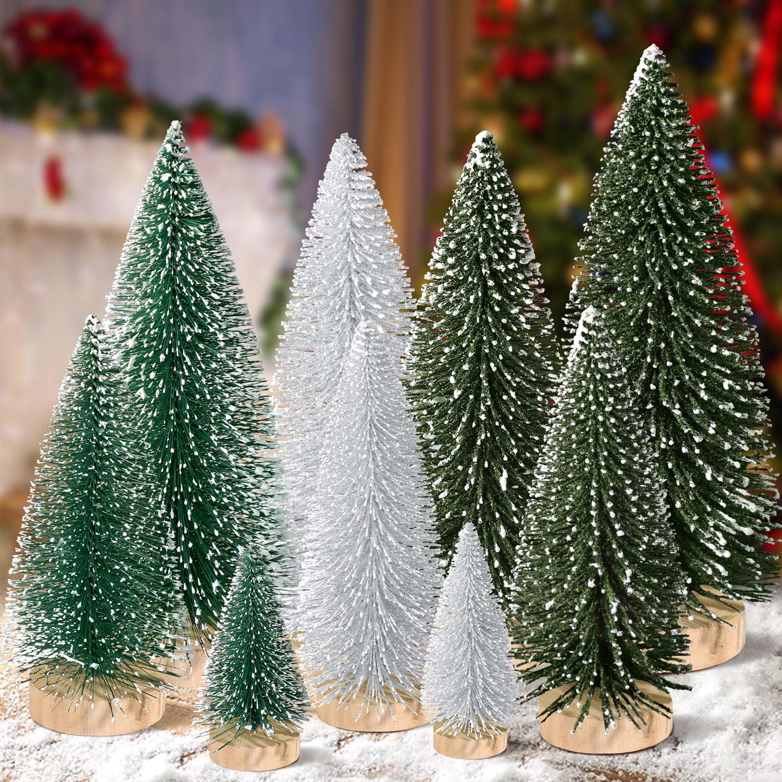 Foto 2 pulgar | Miniescritorio Christmas Tree Kpx, 9 Unidades Con Base De Madera De 10 A 25 Cm - Venta Internacional.