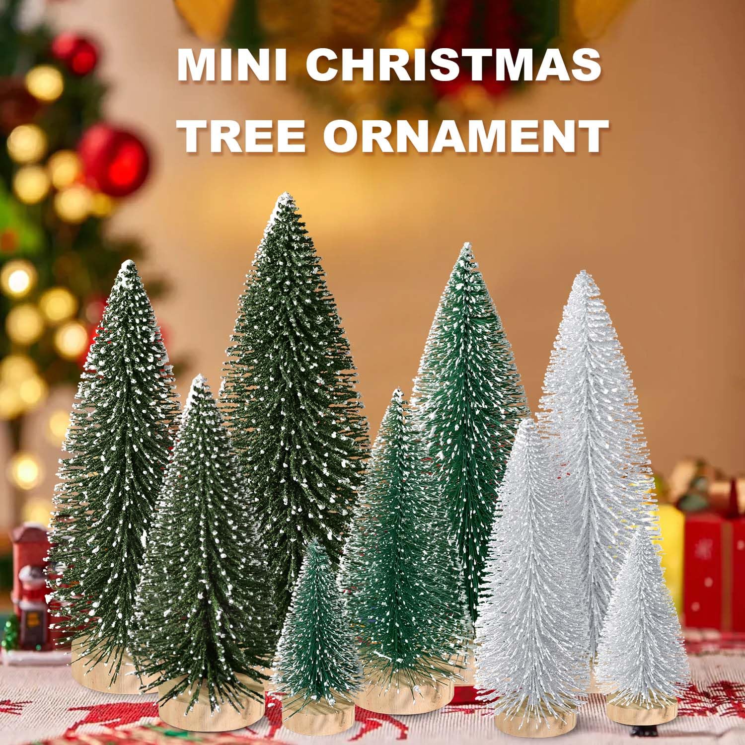 Foto 7 pulgar | Miniescritorio Christmas Tree Kpx, 9 Unidades Con Base De Madera De 10 A 25 Cm - Venta Internacional.
