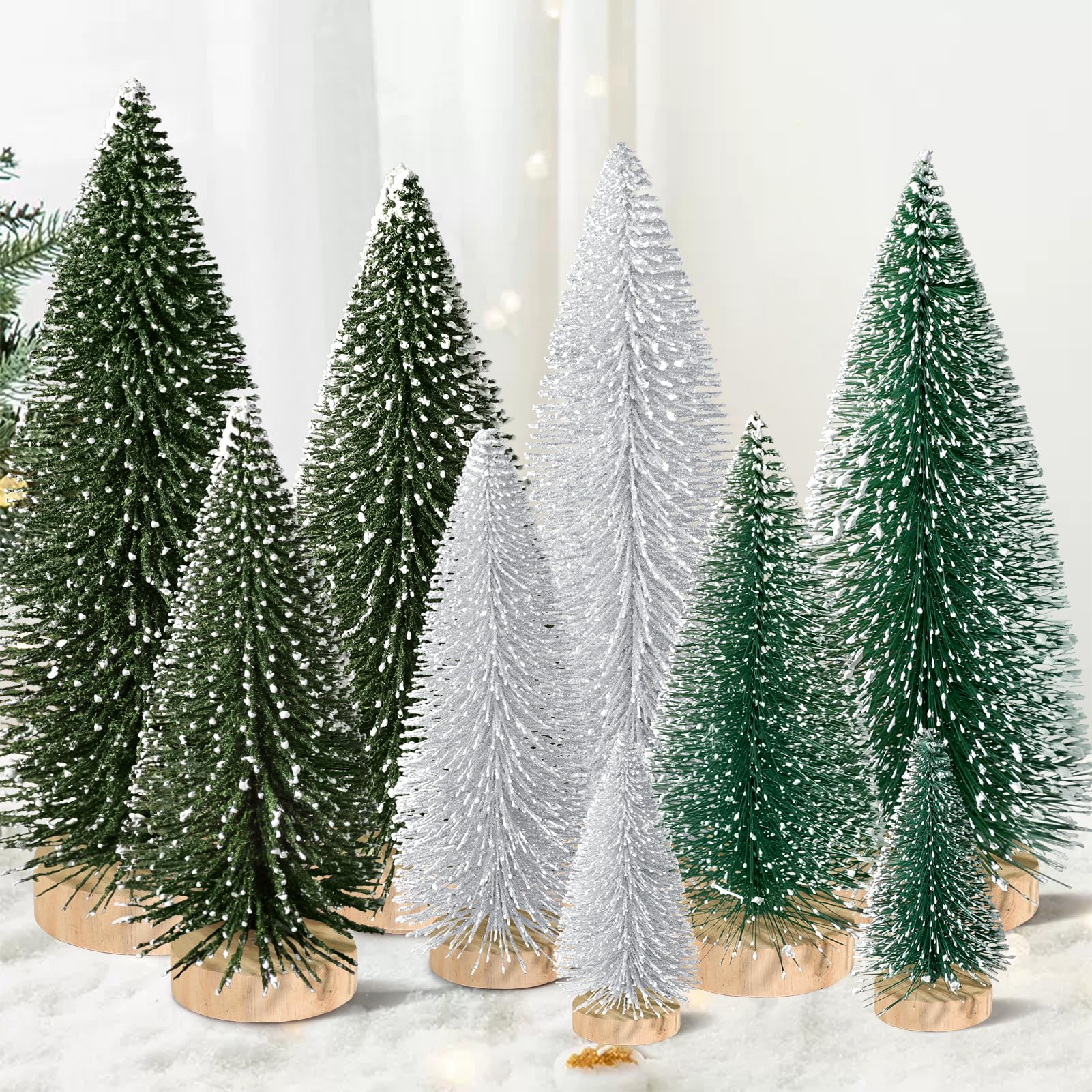 Foto 8 pulgar | Miniescritorio Christmas Tree Kpx, 9 Unidades Con Base De Madera De 10 A 25 Cm - Venta Internacional.