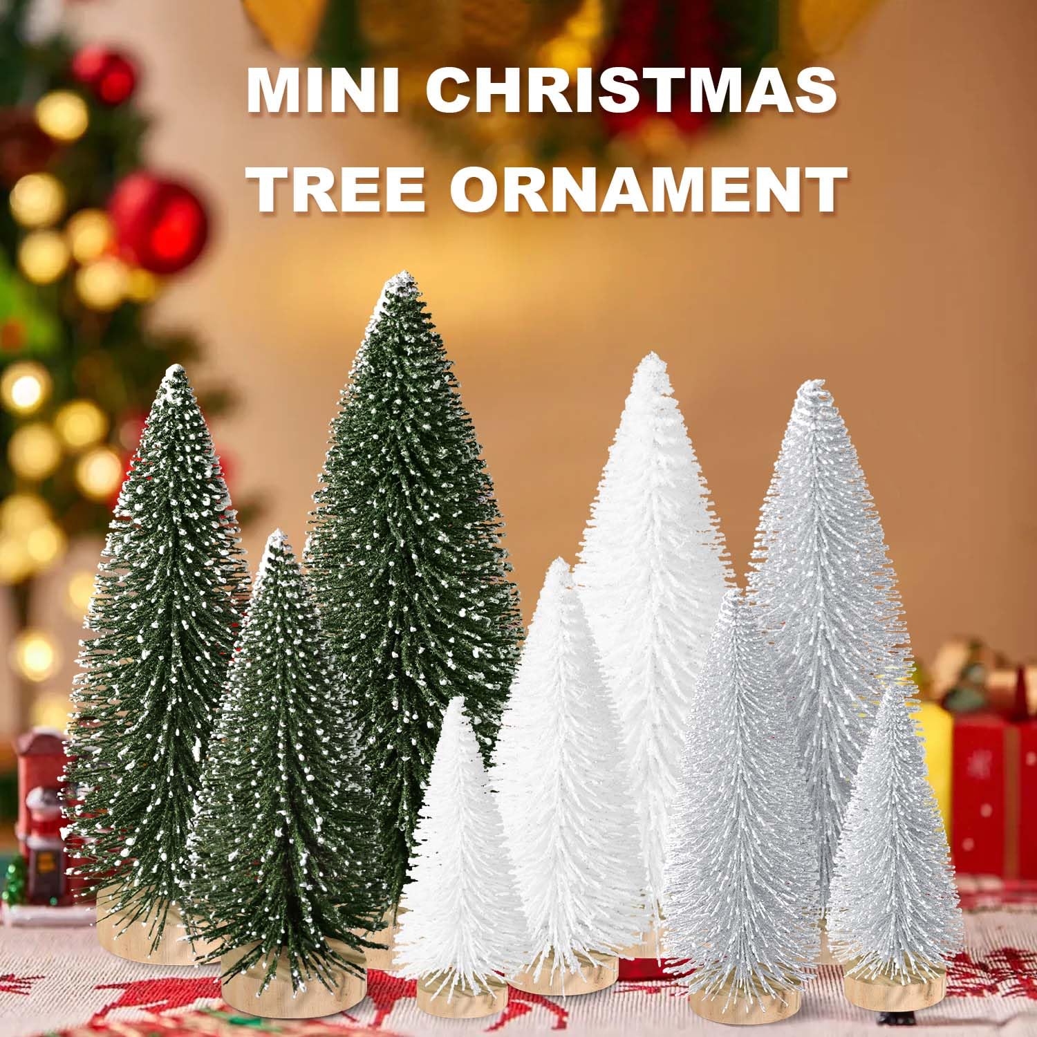 Foto 6 | Miniescritorio Christmas Tree Kpx, 9 Unidades Con Base De Madera De 10 A 25 Cm - Venta Internacional.