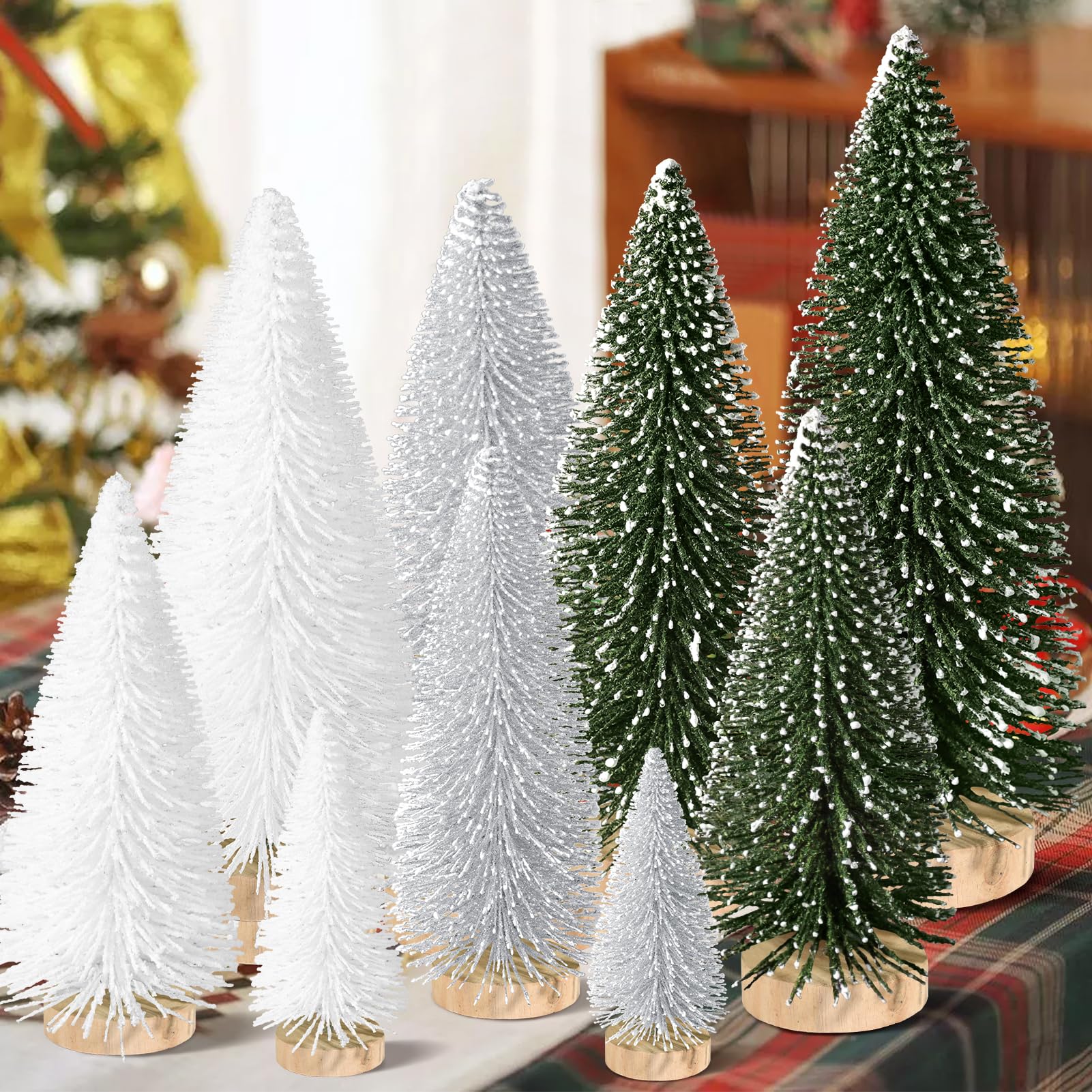 Foto 7 | Miniescritorio Christmas Tree Kpx, 9 Unidades Con Base De Madera De 10 A 25 Cm - Venta Internacional.