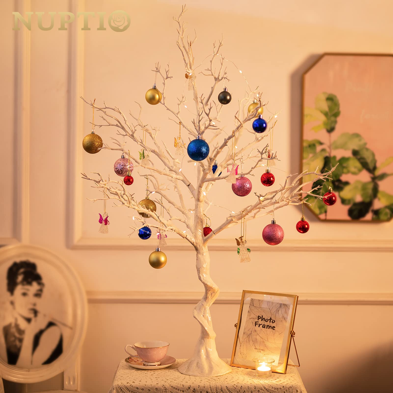 Foto 7 | Árbol De Manzanita Artificial Nuptio Blanco De 80 Cm De Altura Para Bodas - Venta Internacional.