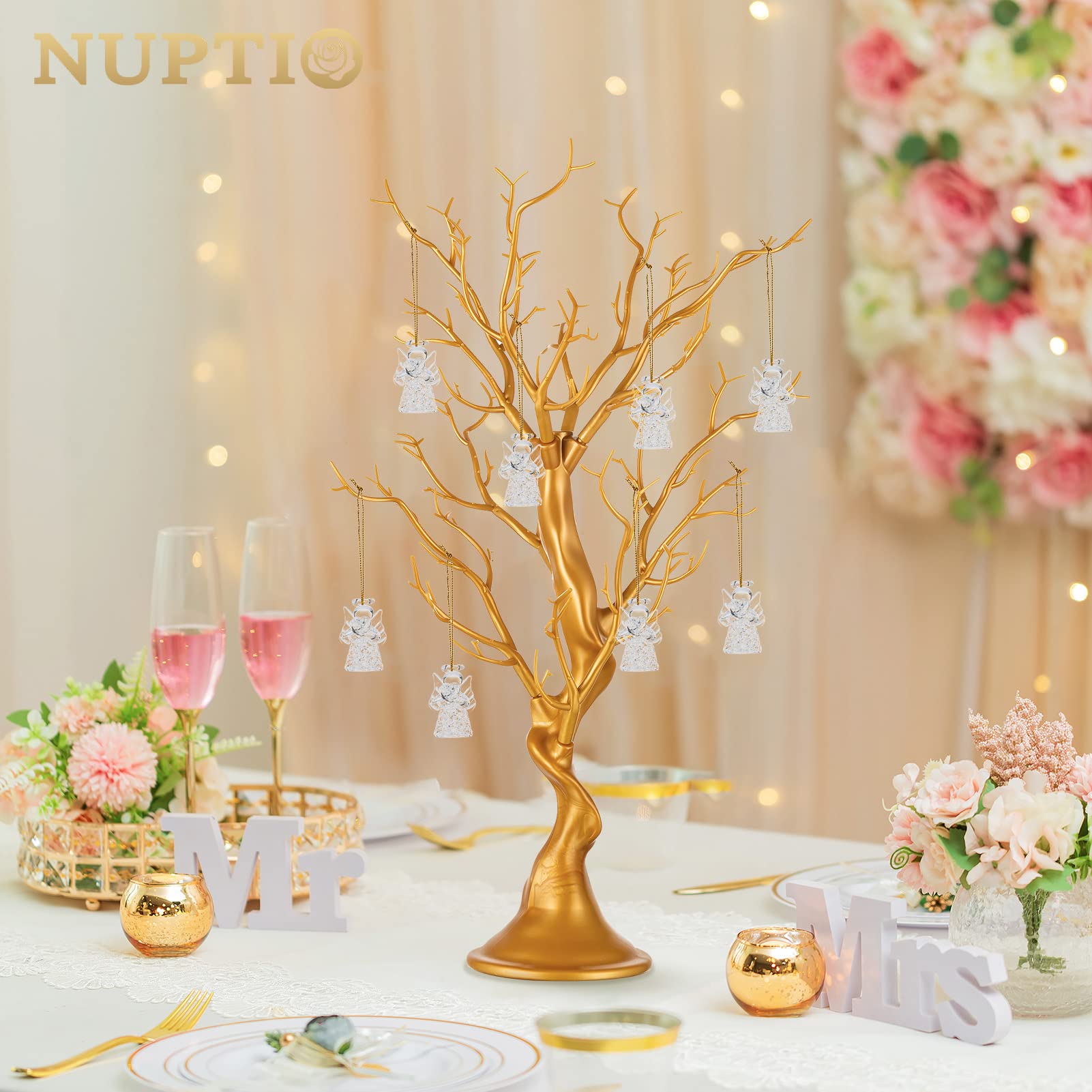 Foto 5 pulgar | Manzanita Artificial Nuptio Gold De 58 Cm Con 2 Troncos Y 32 Ramas - Venta Internacional.