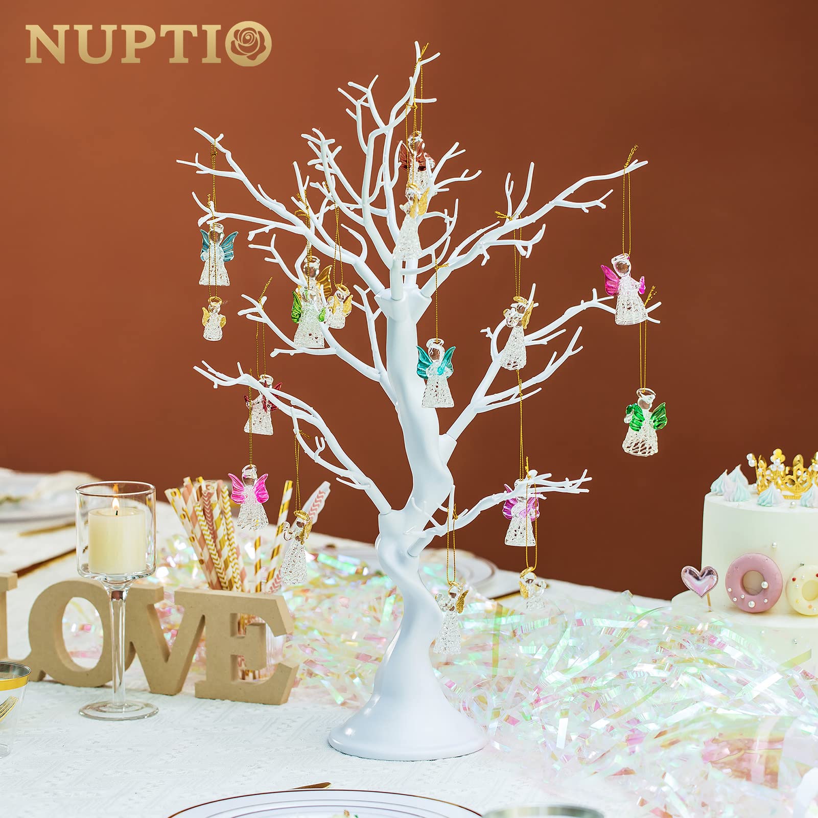 Foto 4 pulgar | Rama De Árbol De Navidad Nuptio Blanca, 58 Cm, Resina Manzanita - Venta Internacional.