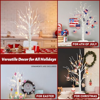 Foto 3 | Árbol Artificial Peiduo De Abedul De 2 Pies Con Luces Led De Color Blanco Cálido - Venta Internacional.