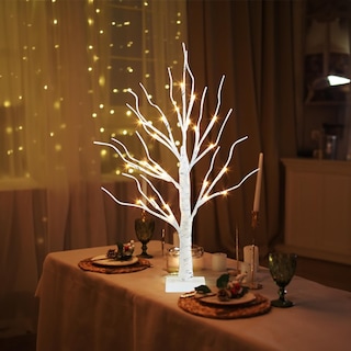 Foto 6 | Árbol Artificial Peiduo De Abedul De 2 Pies Con Luces Led De Color Blanco Cálido - Venta Internacional.