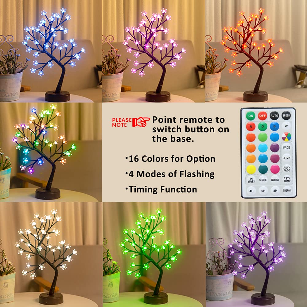 Foto 3 pulgar | Lámpara De Mesa Pooqla Rgb Con Forma De Árbol De Cerezo, 36 Led - Venta Internacional.