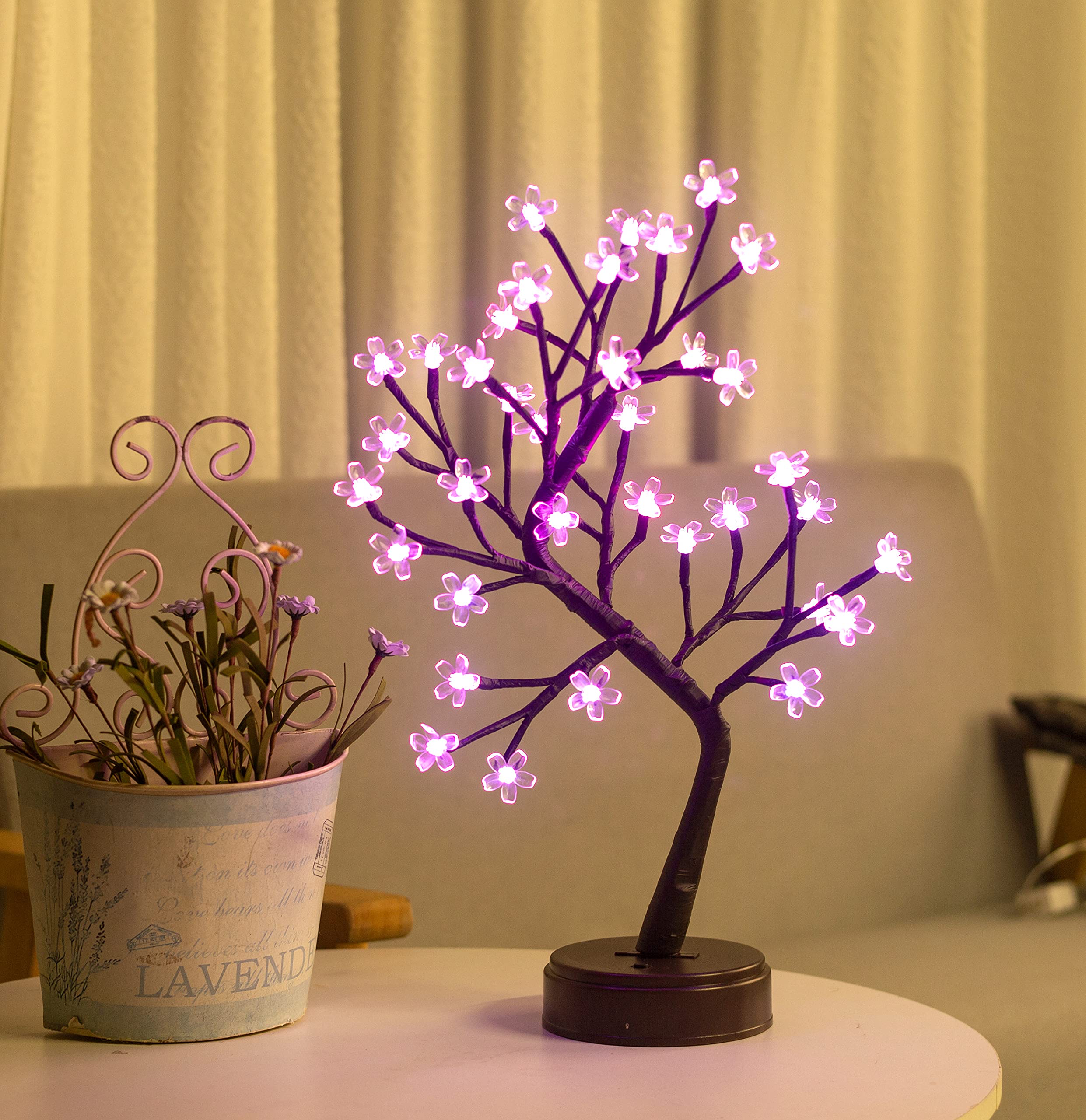 Foto 7 pulgar | Lámpara De Mesa Pooqla Rgb Con Forma De Árbol De Cerezo, 36 Led - Venta Internacional.