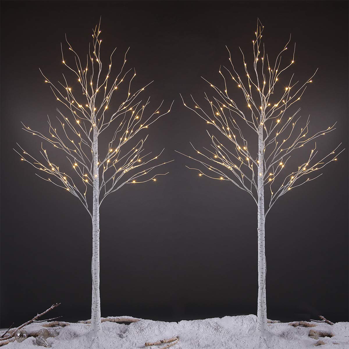 Foto 2 pulgar | Birch Tree Lightshare De 8 Pies Con 132 Luces Led De Color Blanco Cálido, X2 - Venta Internacional.