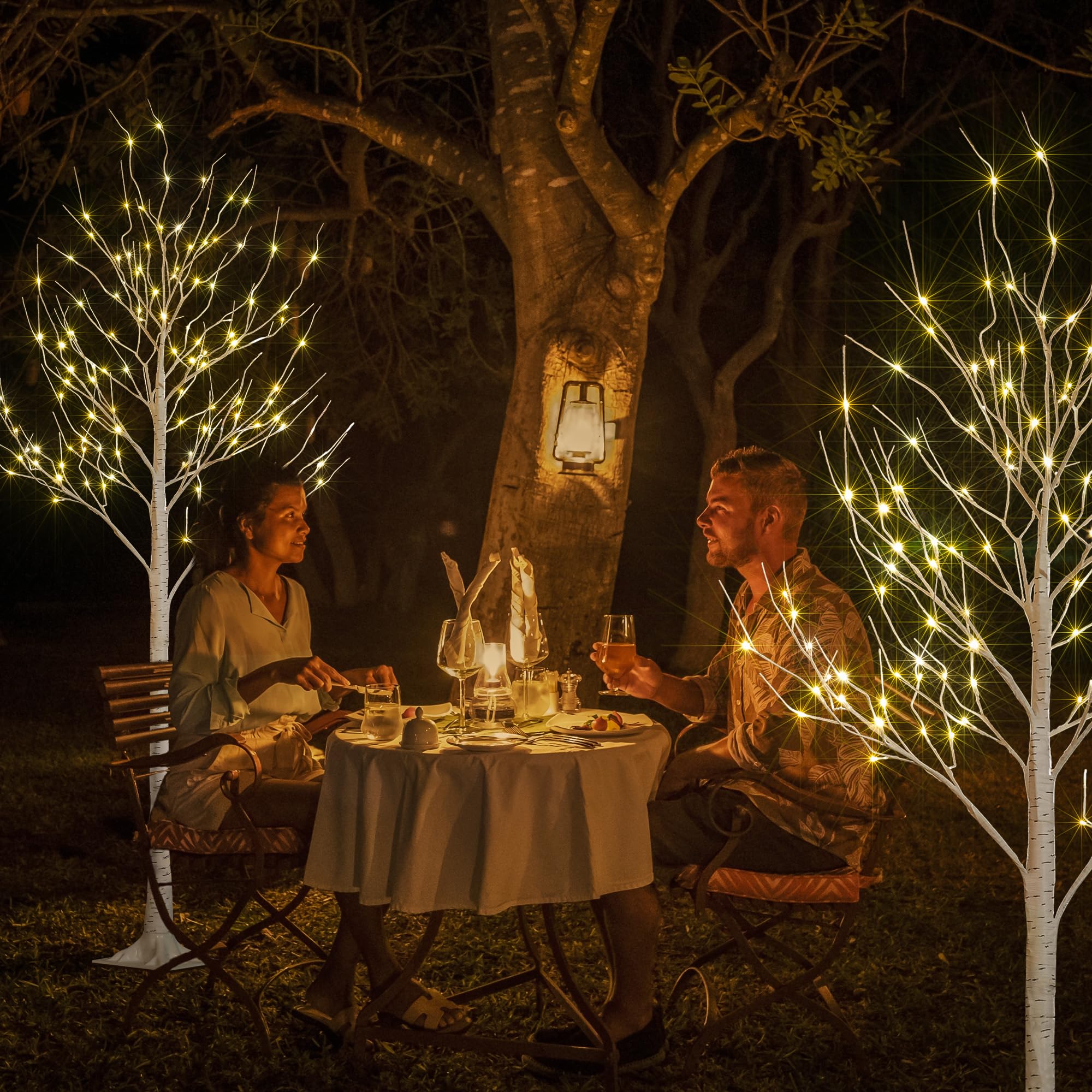 Foto 2 | Birch Tree Lightshare De 8 Pies Con 132 Luces Led De Color Blanco Cálido, X2 - Venta Internacional.