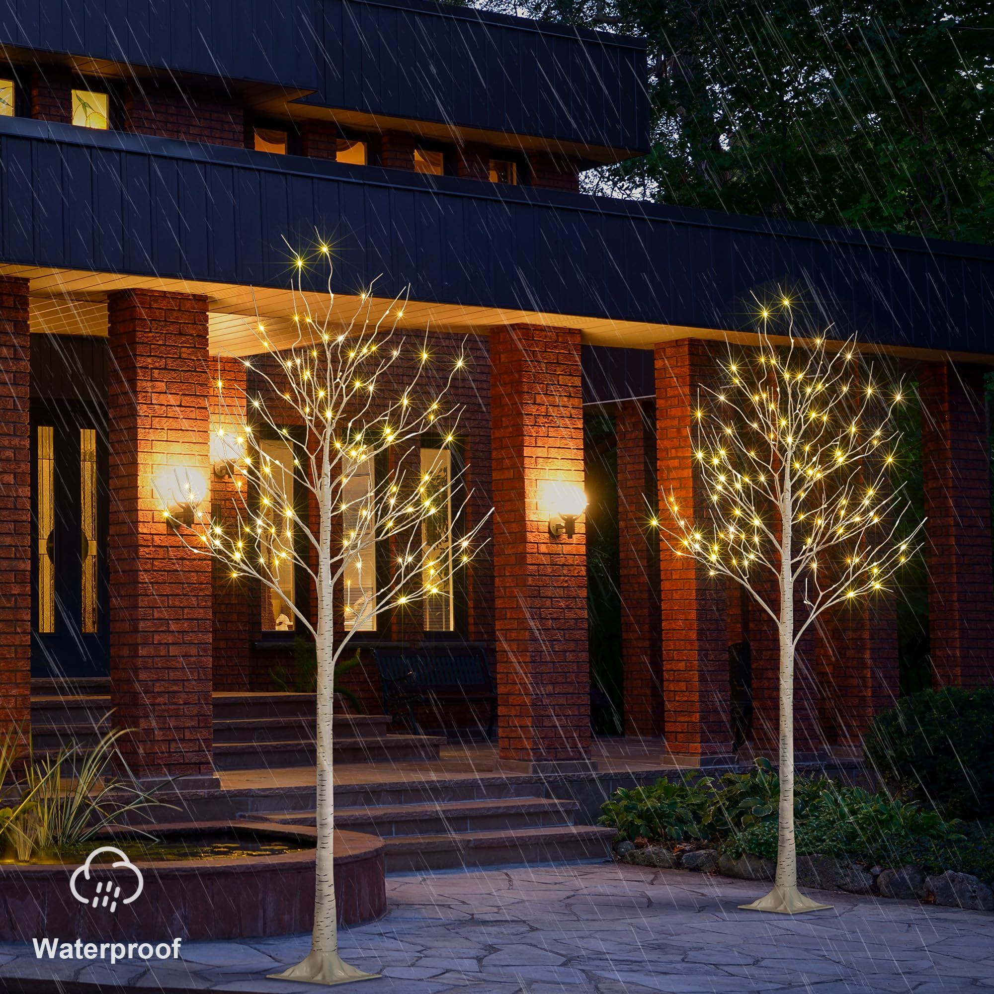 Foto 4 pulgar | Birch Tree Lightshare De 8 Pies Con 132 Luces Led De Color Blanco Cálido, X2 - Venta Internacional.