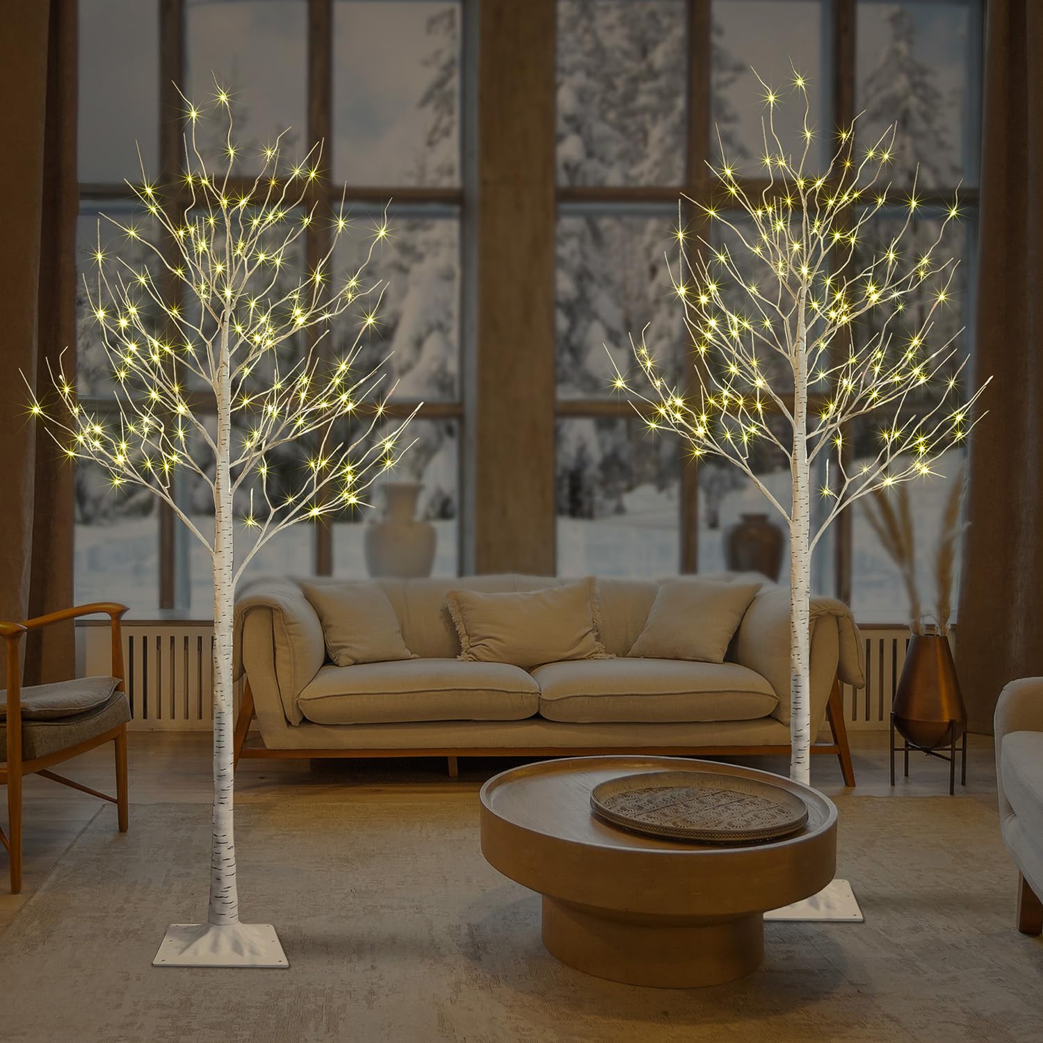 Foto 7 pulgar | Birch Tree Lightshare De 8 Pies Con 132 Luces Led De Color Blanco Cálido, X2 - Venta Internacional.