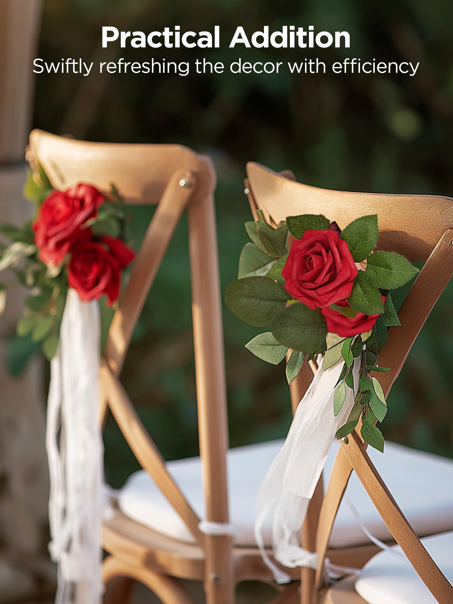 Foto 4 | Flores Artificiales Innogear, Rosas De Espuma, Color Rojo Oscuro, 50 Unidades, Con Hojas - Venta Internacional.