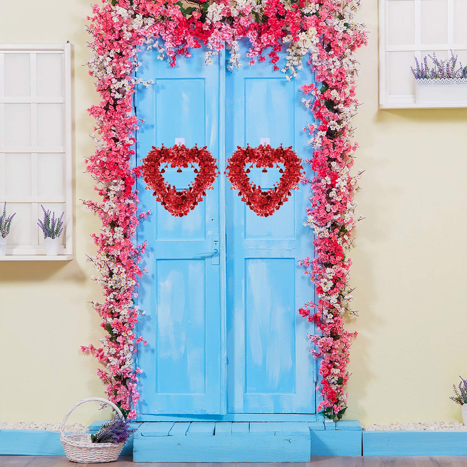 Foto 4 pulgar | Coronas De Corazón De San Valentín, Paquete De 6, Oropel Rojo En Forma De Corazón - Venta Internacional.