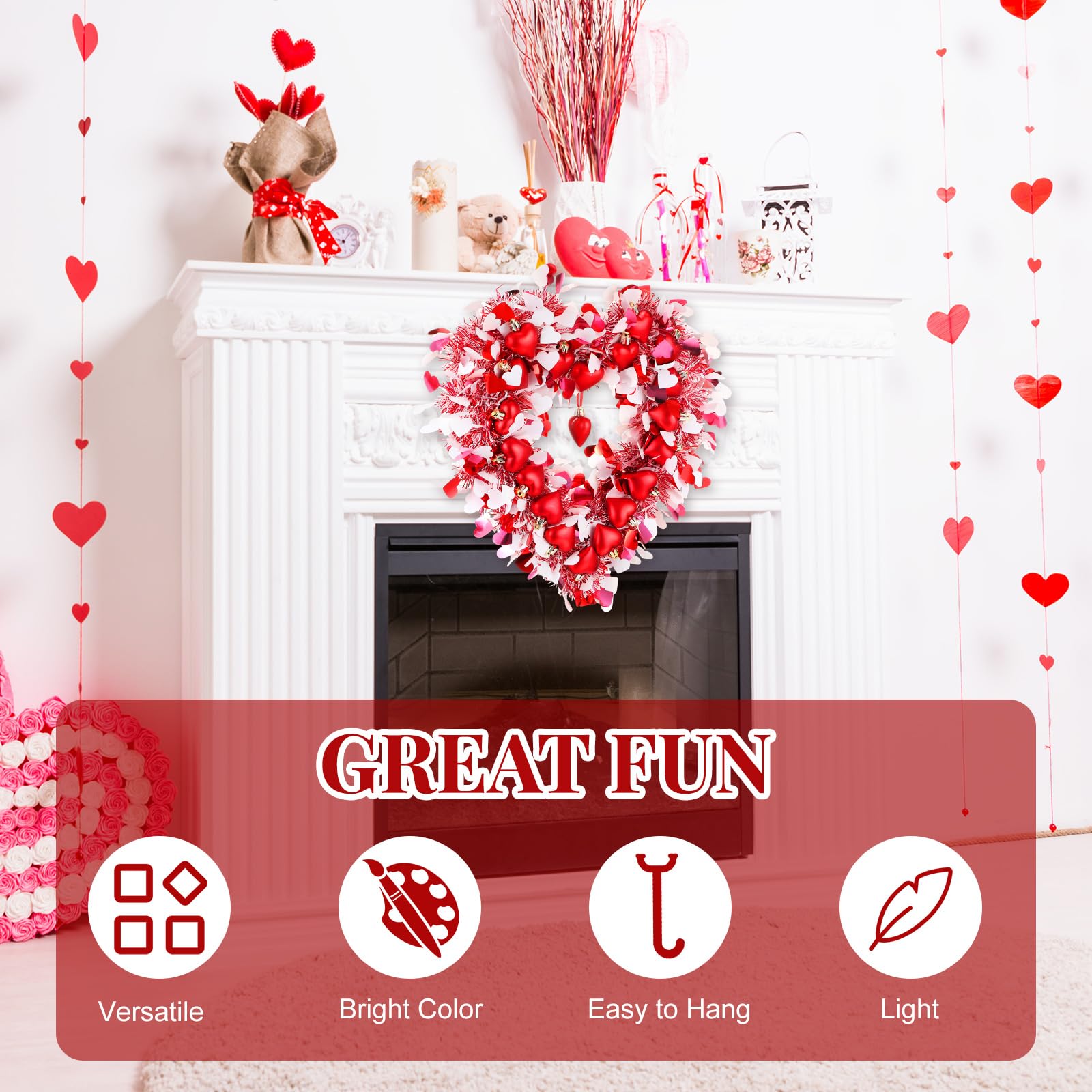 Foto 5 pulgar | Guirnalda de Oropel en Forma de Corazón - Venta Internacional