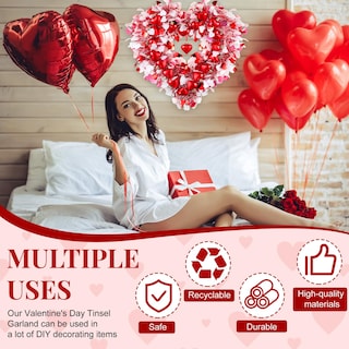 Foto 6 | Guirnalda de Oropel en Forma de Corazón - Venta Internacional