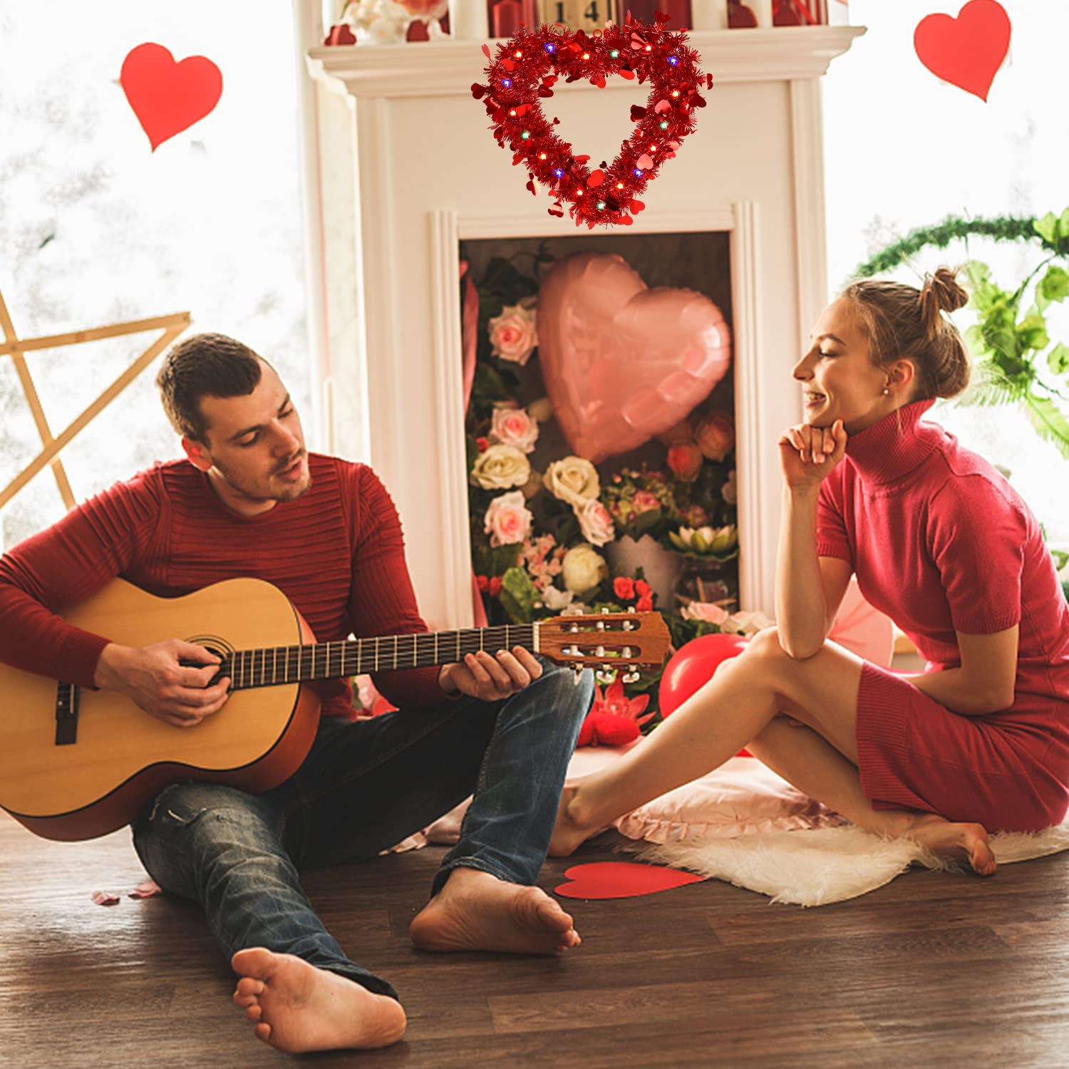 Foto 7 | Corona San Valentín de Corazón Ccinee Con Luces X3 - Venta Internacional