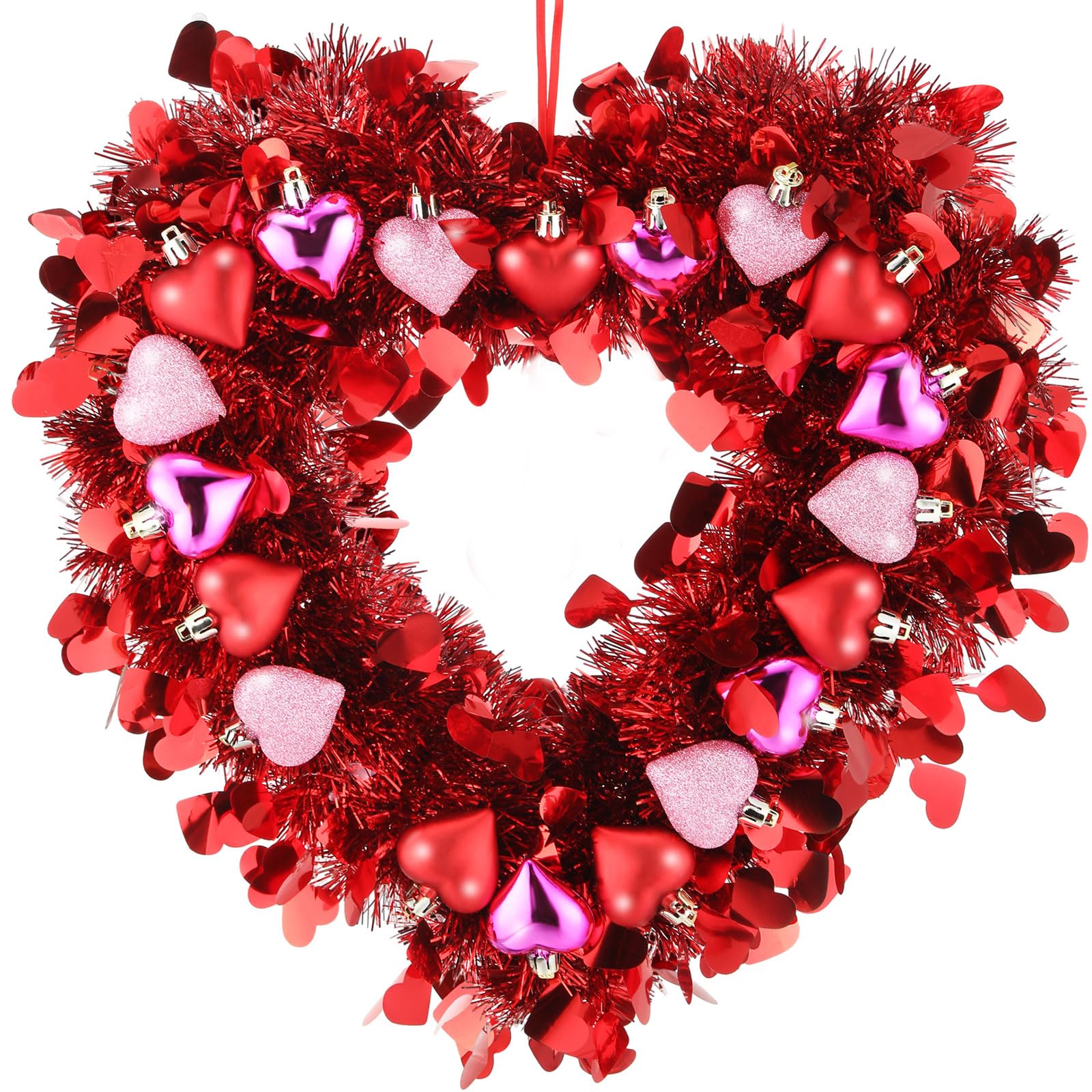 Guirnalda Oropel Hotop  con Forma de Corazón Rojo - Venta Internacional