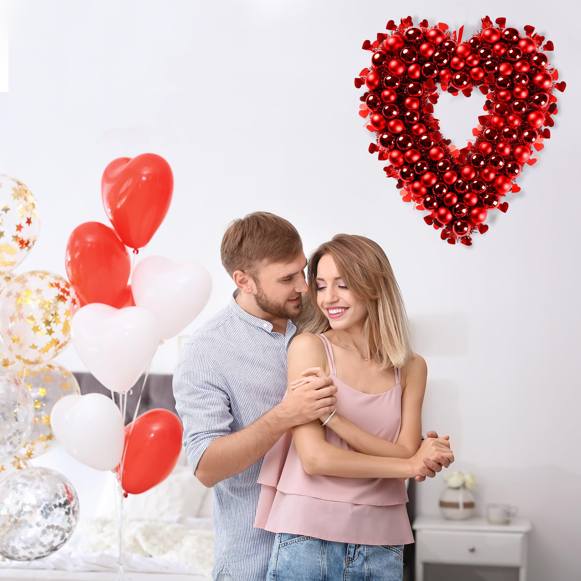 Foto 5 pulgar | Corona Sggvecsy en Forma de Corazón 45 cm Rojo - Venta Internacional