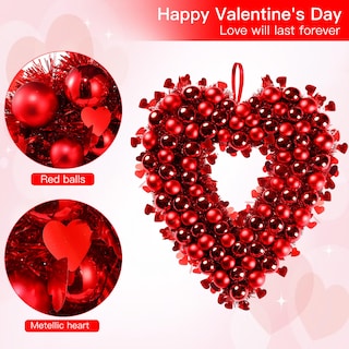 Foto 7 | Corona Sggvecsy en Forma de Corazón 45 cm Rojo - Venta Internacional