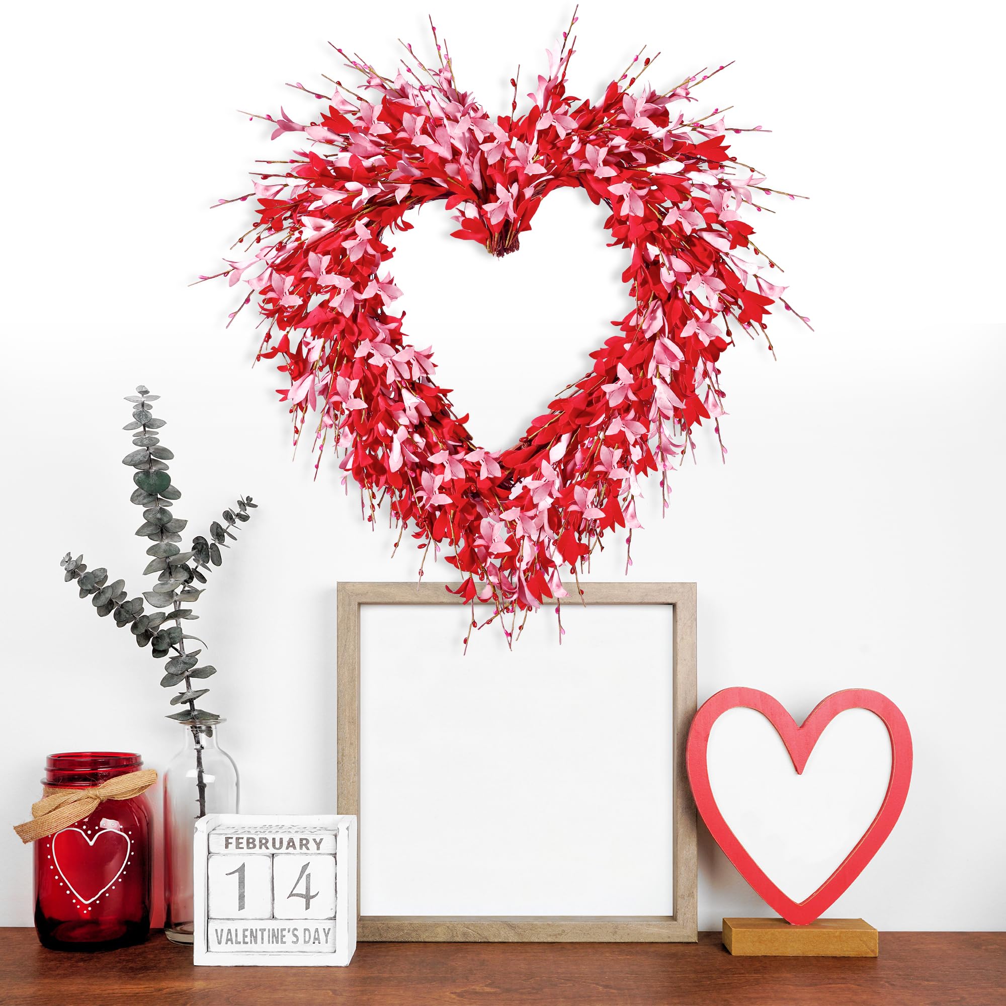 Foto 4 | Corona Artificial Sggvecsy en Forma de Corazón 48 cm - Venta Internacional