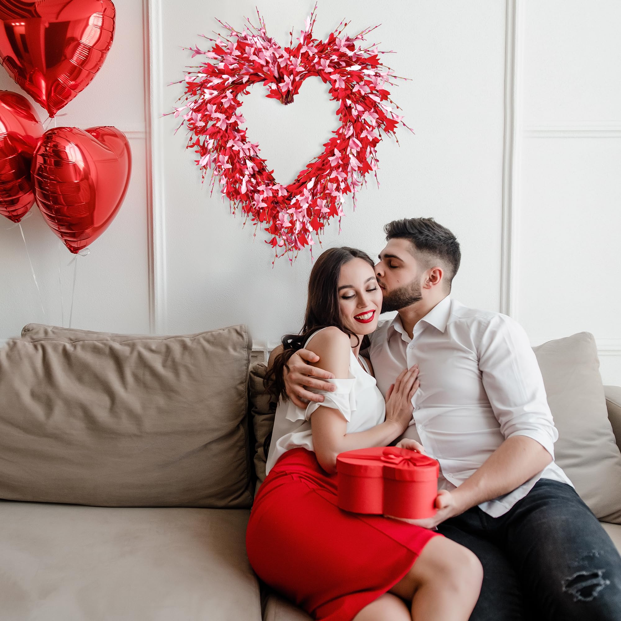 Foto 5 | Corona Artificial Sggvecsy en Forma de Corazón 48 cm - Venta Internacional