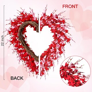 Foto 7 | Corona Artificial Sggvecsy en Forma de Corazón 48 cm - Venta Internacional