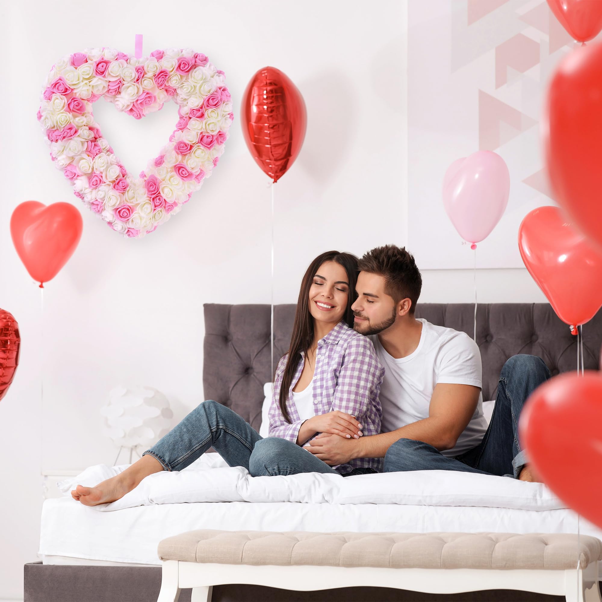 Foto 3 pulgar | Corona Artificial en Forma de Corazón Sggvecsy 33 cm - Venta Internacional