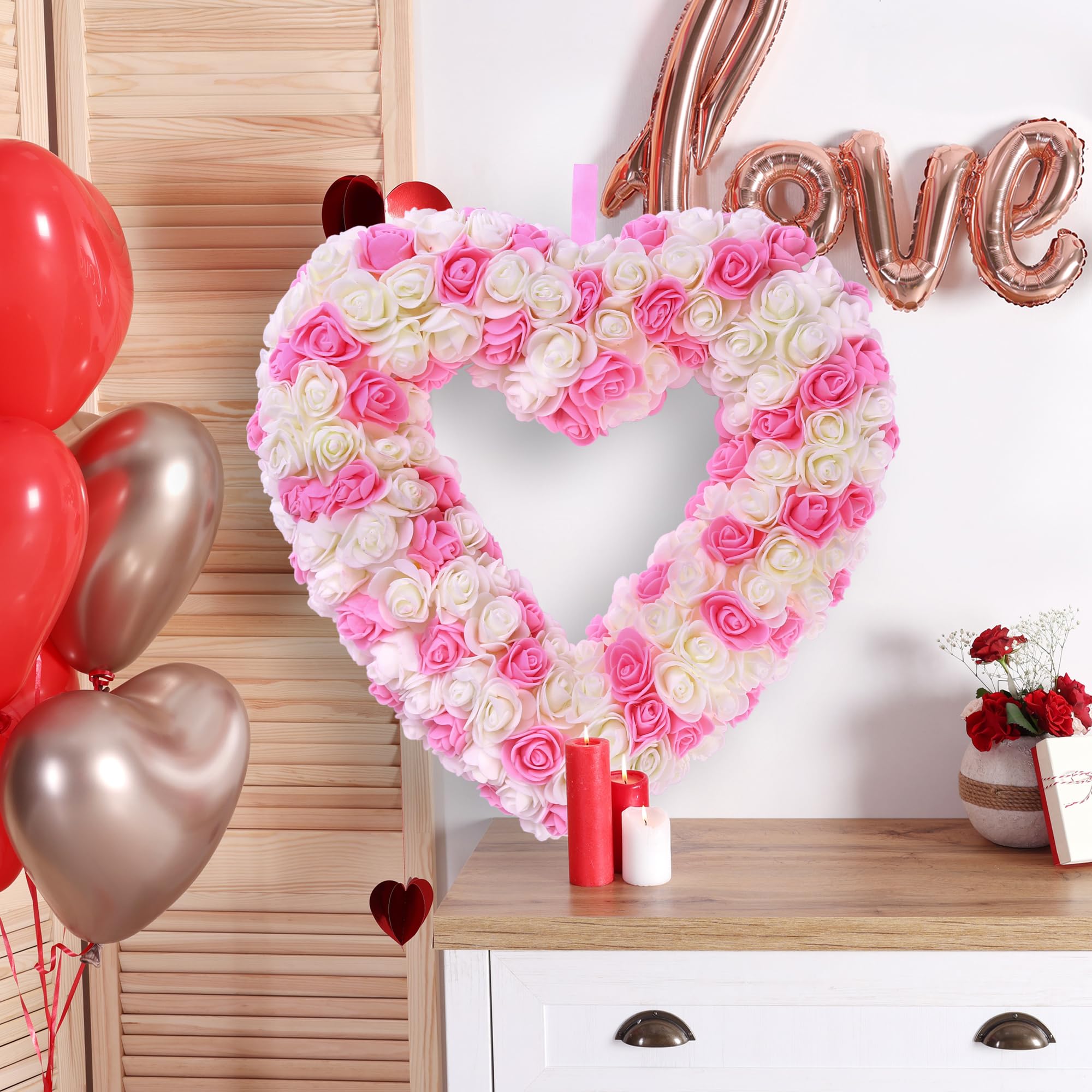 Foto 4 pulgar | Corona Artificial en Forma de Corazón Sggvecsy 33 cm - Venta Internacional