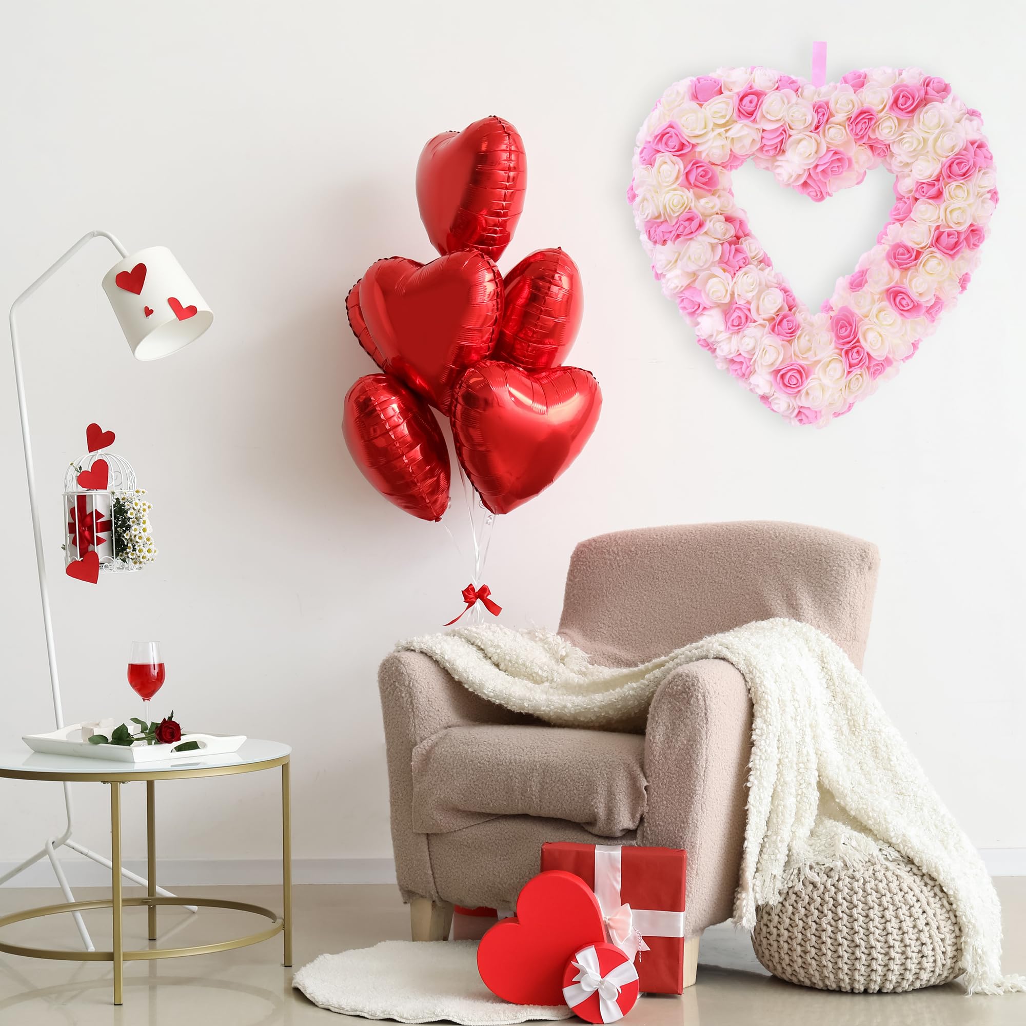 Foto 6 pulgar | Corona Artificial en Forma de Corazón Sggvecsy 33 cm - Venta Internacional
