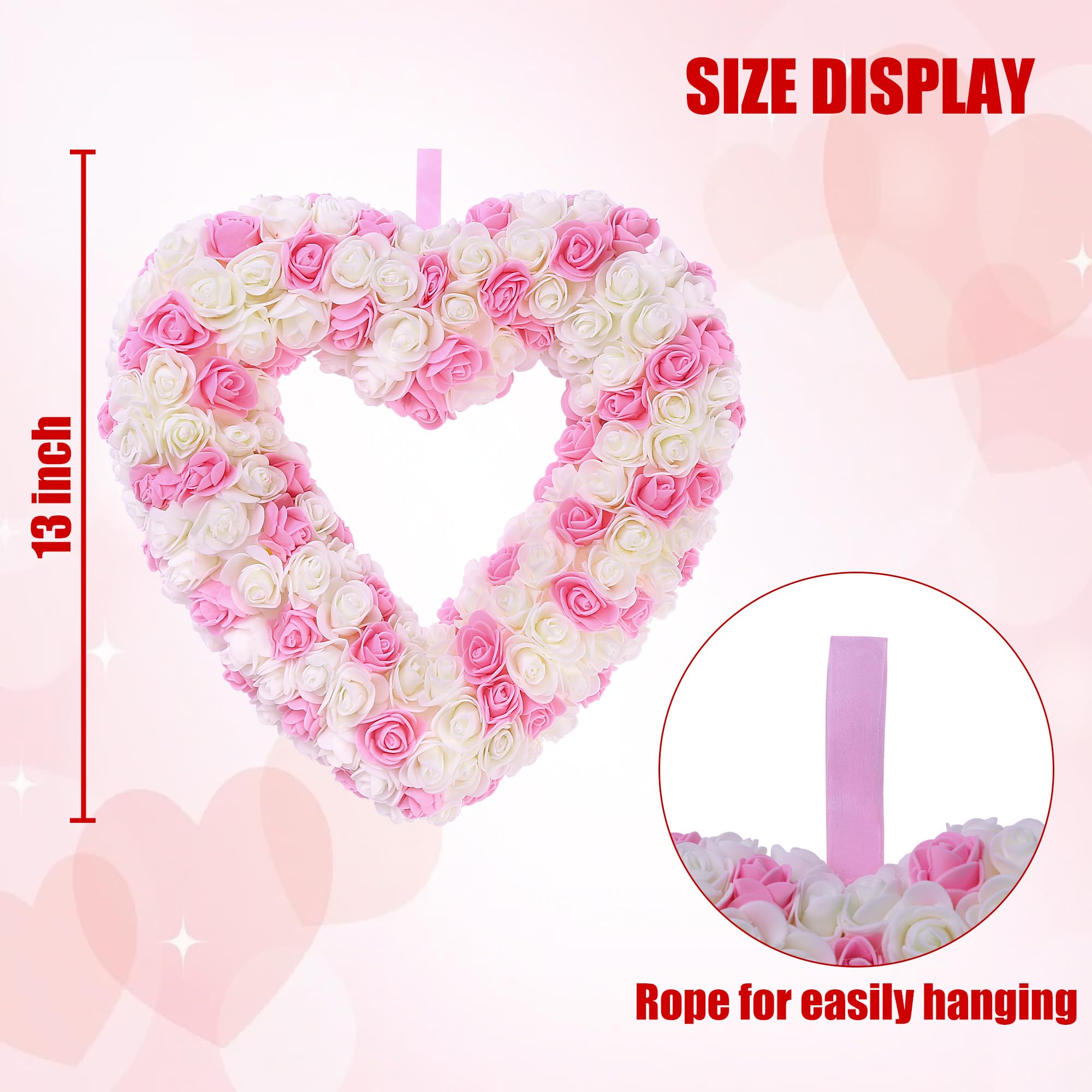 Foto 7 pulgar | Corona Artificial en Forma de Corazón Sggvecsy 33 cm - Venta Internacional