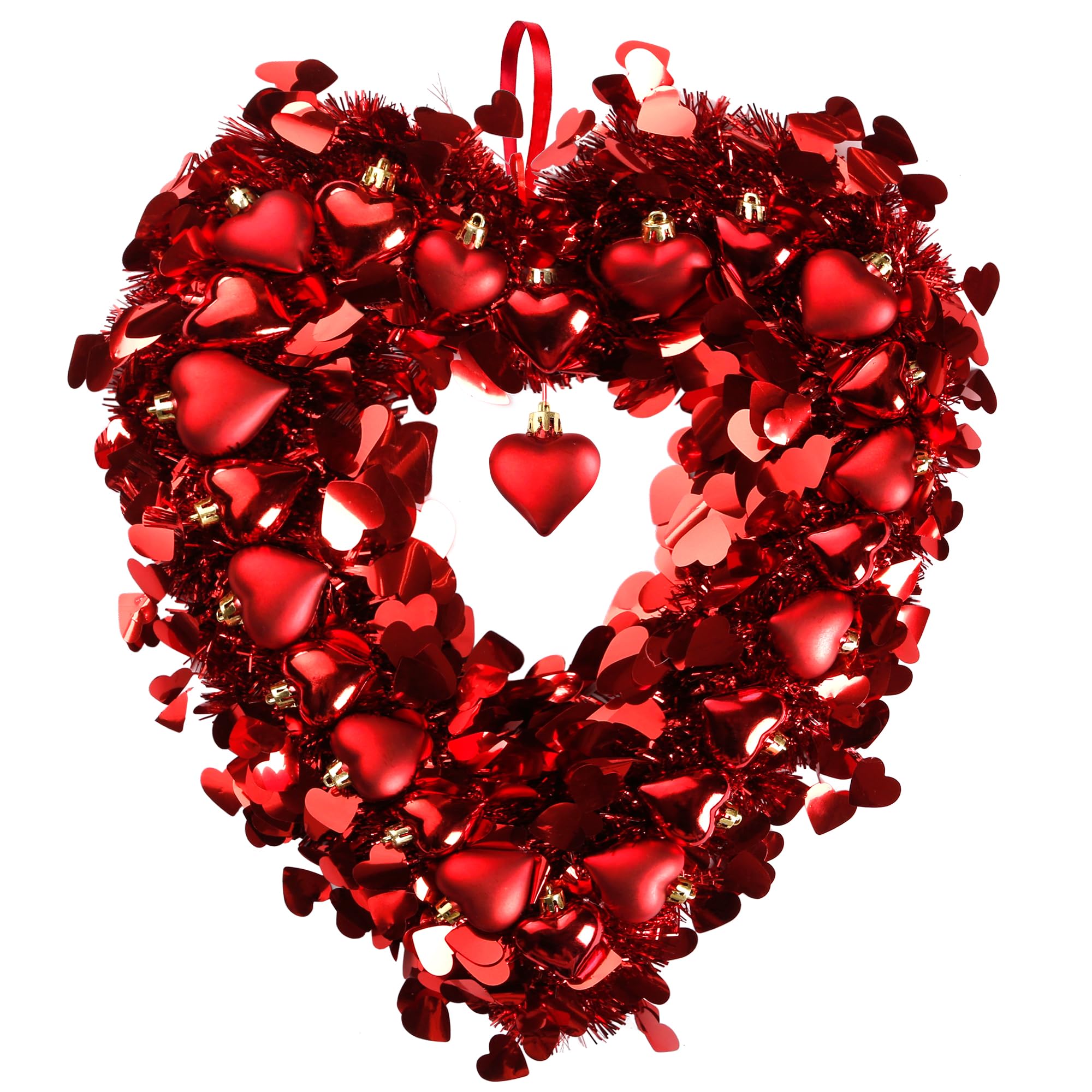 Foto 2 pulgar | Corona Sggvecsy de Oropel en Forma de Corazón 45 cm Rojo - Venta Internacional