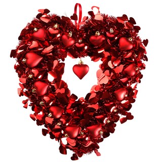 Foto 1 | Corona Sggvecsy de Oropel en Forma de Corazón 45 cm Rojo - Venta Internacional