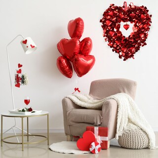 Foto 3 | Corona Sggvecsy de Oropel en Forma de Corazón 45 cm Rojo - Venta Internacional