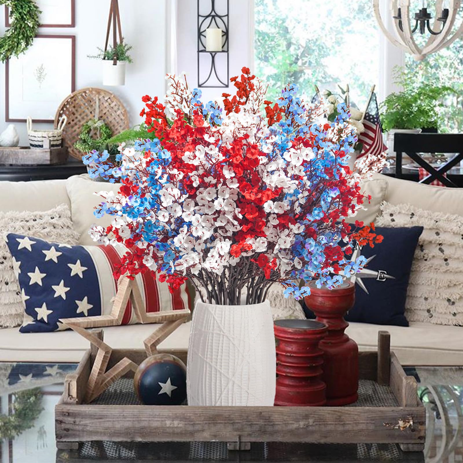 Foto 7 pulgar | Flores Artificiales Uieke Patriotic Baby Breath X30 - Venta Internacional.