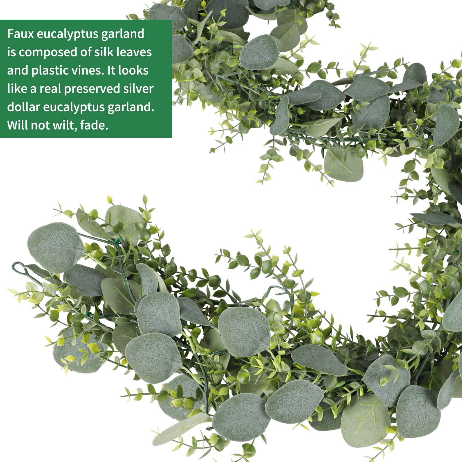 Foto 3 | Guirnalda Artificial de Eucalipto Cewor 5 Piezas de 5.5 Pies - Venta Internacional