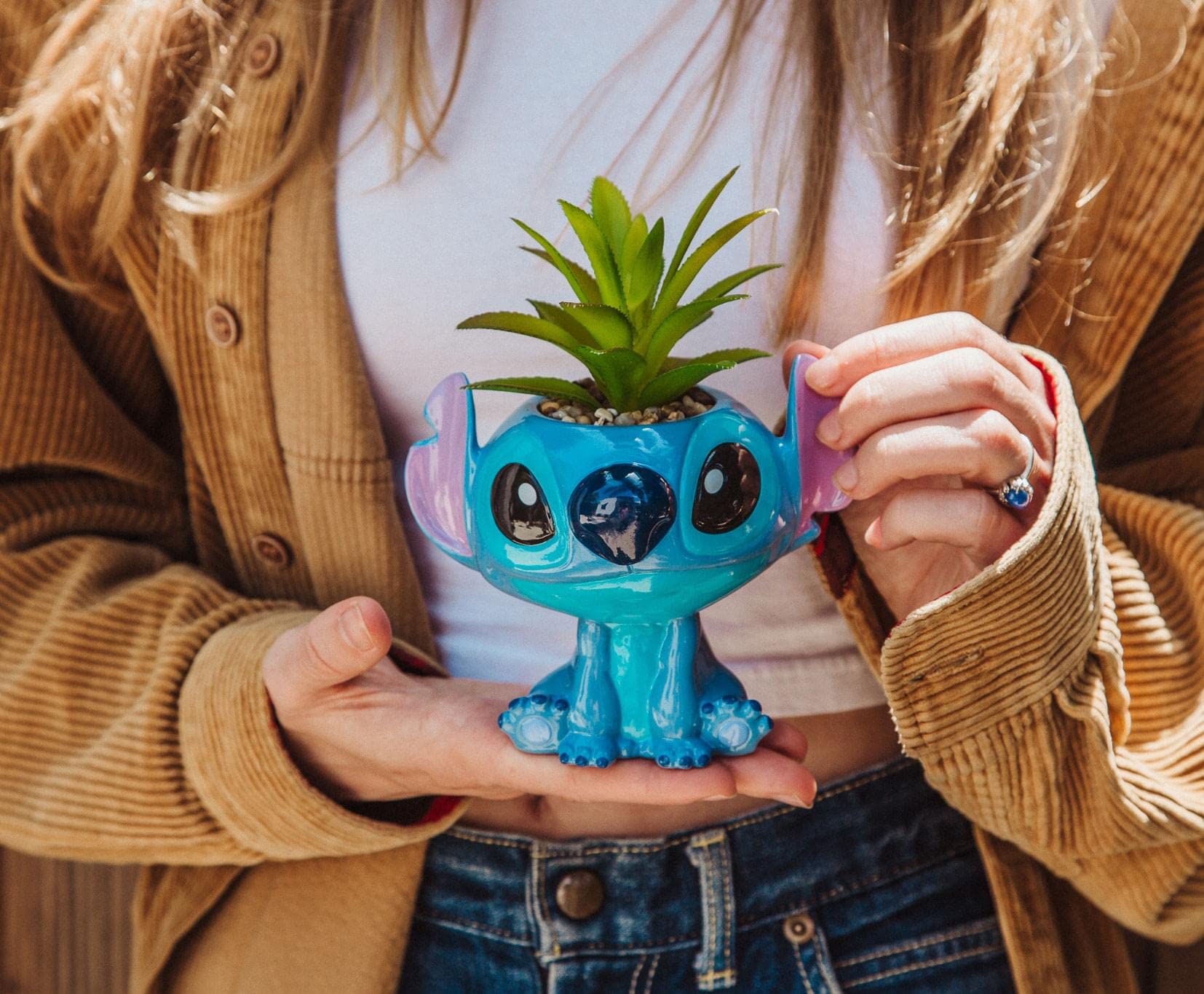 Foto 4 pulgar | Maceta De Cerámica Toynk Disney Lilo & Stitch Con Planta Artificial - Venta Internacional.